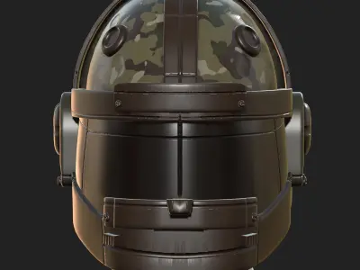 Helmet scifi military combat 3d model low poly human generic  Low-poly 3D model