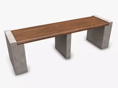 Street Bench 04 Low-poly PBR Low-poly 3D model