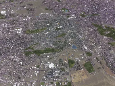 Urumqi - 3D City Model Low-poly 3D model