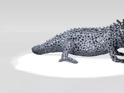 Iguana Voronoi 3D model