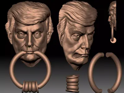 Door knocker Trump 3D printable 3D print model