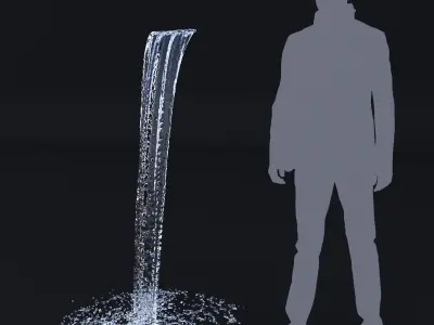 Two Animated Waterfalls  3D model