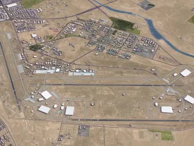 Tabuk Airport Low-poly 3D model