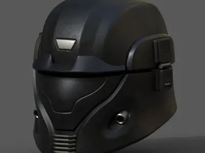 Helmet scifi futuristic space millitary combat cyborg armor  Low-poly 3D model