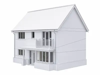 Neighborhood Houses P10 Low-poly 3D model
