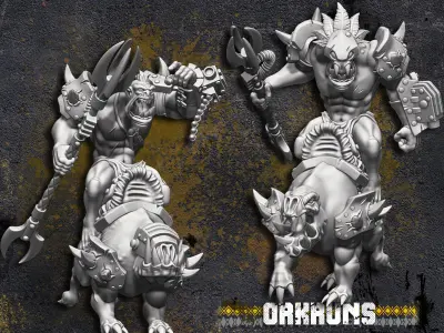 Orkruns miniature of demon on horse 3D model