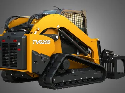 TV620B Compact Track Loader - Rock Grapple 3D model