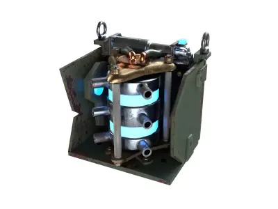 Sci-fi Cooler Low-poly 3D model