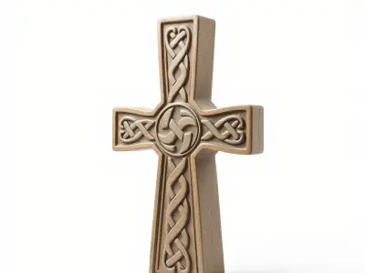 Celtic Cross Detailed Knotwork Stone model pack Low-poly 3D model