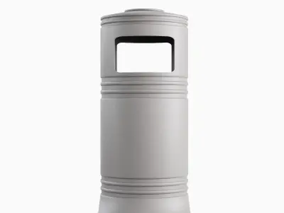 Street Trash Bin 03  Low-poly 3D model