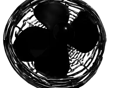 Vintage Chrome Desk Fan Low-poly 3D model