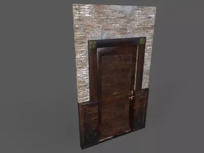 Old Wood Door Low-poly 3D model shop