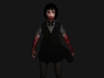 AAA 3D REALISTIC ASIAN GHOST CHARACTER - JAPANESE KIDS GHOST Low-poly 3D model