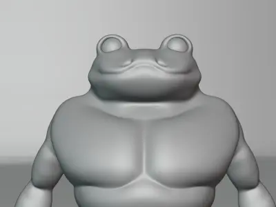 Frog-Man Base Mesh Low-poly 3D model