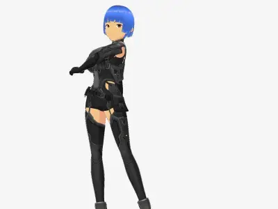 Sakura Anime Girl Vrchat 3d Model Low-poly 3D model