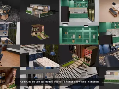 All in One House 3D Models Interior  Exterior Showcase 3D Model Pack