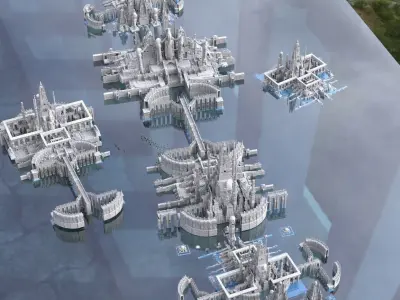 Atlantis City of the Gods Kitbash 3D model