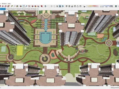 Sketchup Plaza siteplan 204 3D model