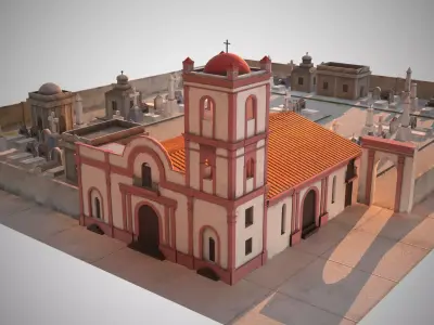 Colonial Graveyard Pack Low-poly 3D model