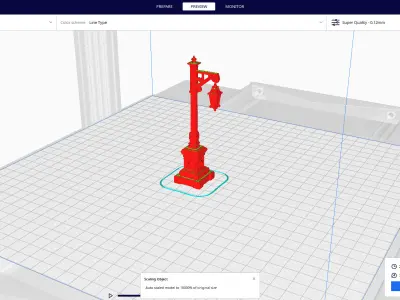 medieval street lamp  3D print model