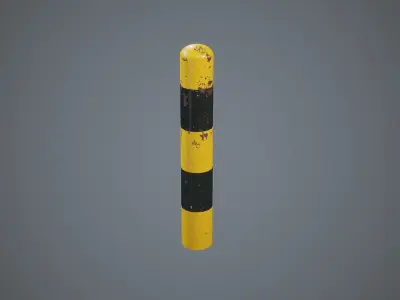 Bollard Parking Barrier Low-poly 3D model