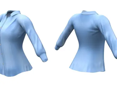 Ladies Over Pants Classic Shirt Low-poly 3D model
