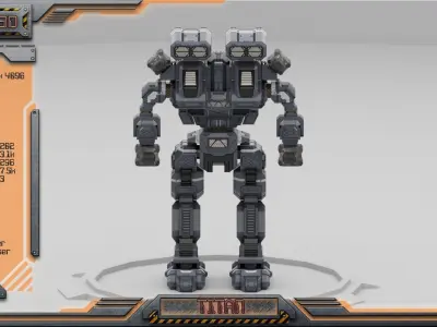 Titan BattleMech Low-poly 3D model
