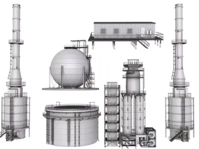 Refinery Modules collection 3D model