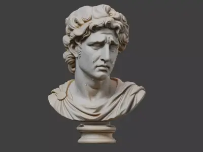 Bust of Apollo Cry Low-poly 3D model