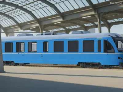  Lightweight Diesel Locomotive with Front Coupler Blue with Interior 