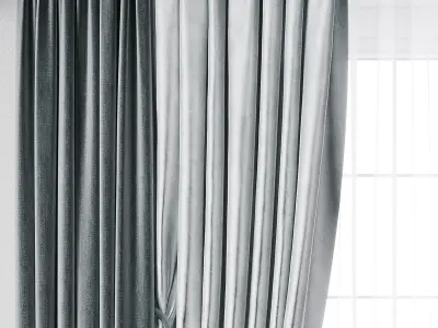 Hadi curtains 72 Blue 3D model