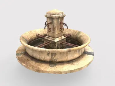 Stone Public Fountain 3D model
