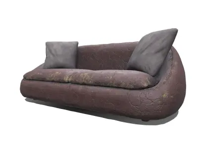 Old Worn Sofa Low-Poly PBR Low-poly 3D model