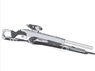 Sci-fi rifle Low-poly 3D model