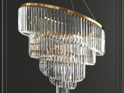 Collection of modern crystal chandeliers 3D model