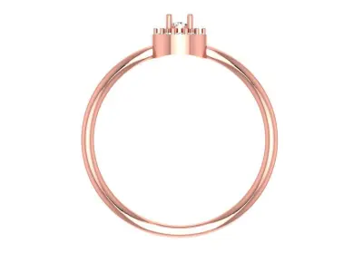 Solitaire Women Light Weight Band Ring 3D print model 34