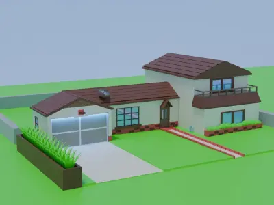 Rick and Morty house Low-poly 3D model