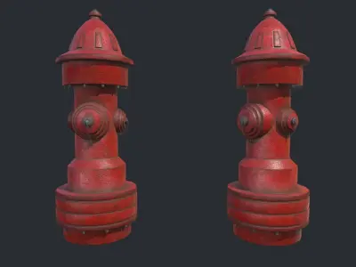 Fire Hydrant 3D prop Low-poly 3D model