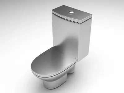 Silver Toilet 3D model