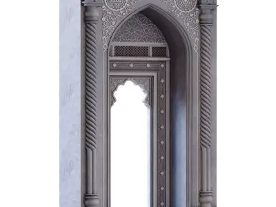 islamic arabic gate model set 782 Low-poly 3D model