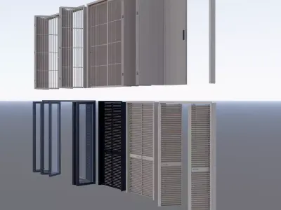 Interior folding shutter door -A3 3D model