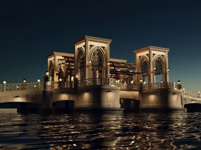 Souk Al Bahar Bridge 3D model