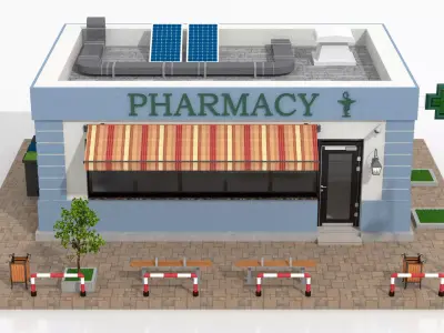 Pharmacy  Low-poly 3D model