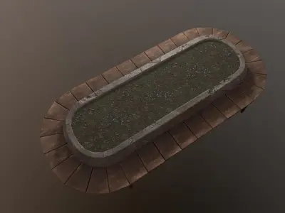 Street Bench Low-poly 3D model