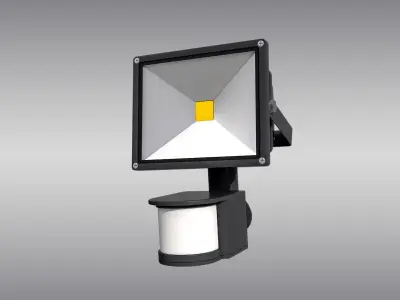 LED Floodlight with Motion Sensor Low-poly 3D model