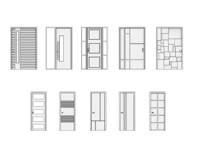 Pack of modern doors 3D model