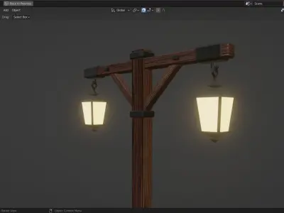 Lamp Post - 2 Sided -  3D model
