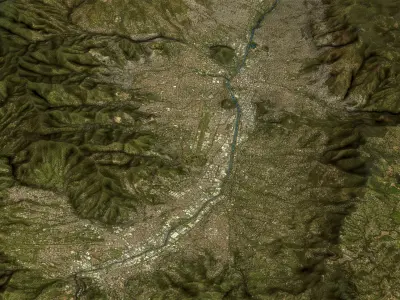 Medellin - Topography Terrain Low-poly 3D model