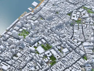 Porto Alegre Brazil 35km Low-poly 3D model