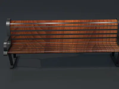 Street Bench Low-poly 3D model order